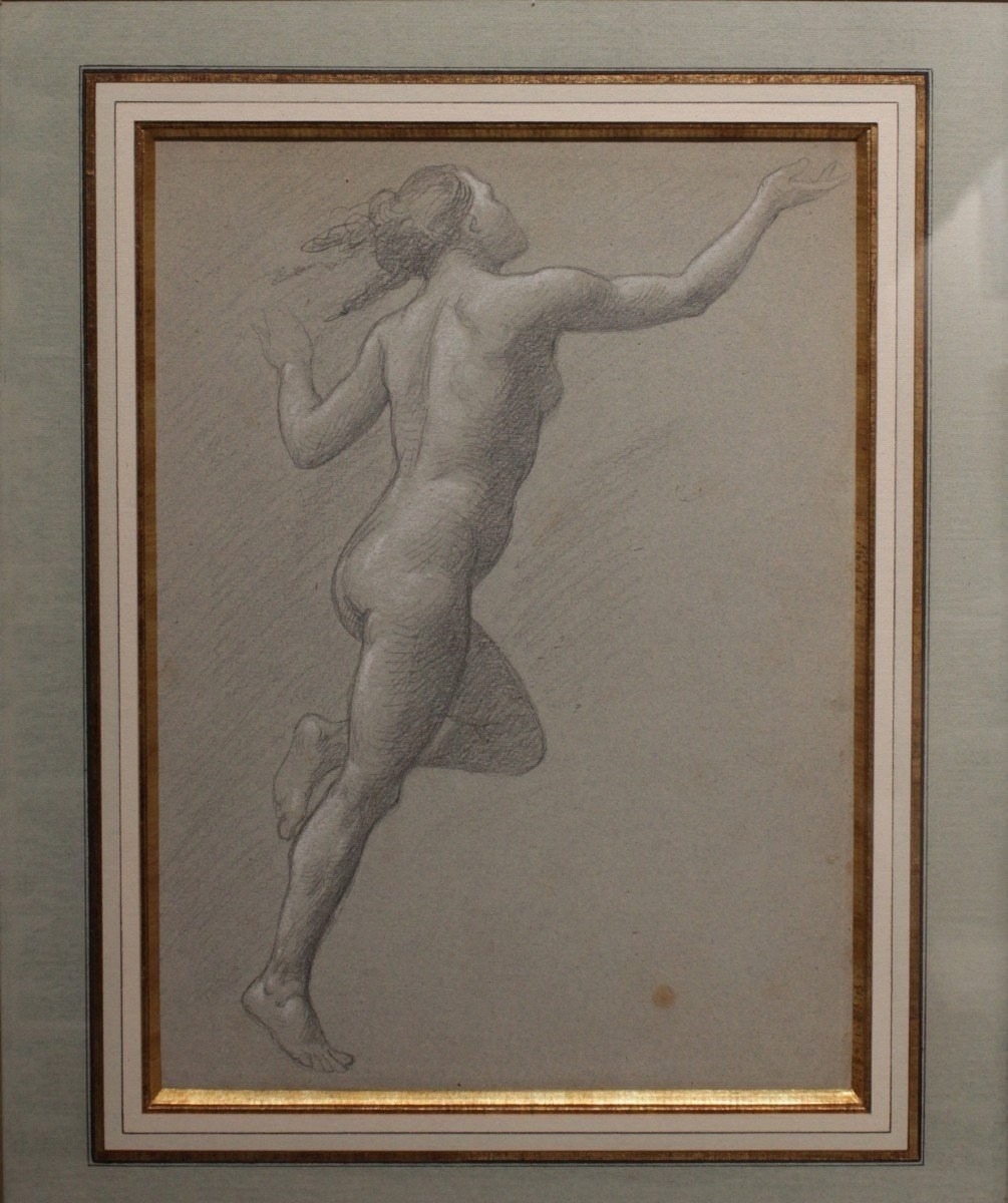 Pencil Drawing 'nude In Motion' Victor René Livache (1872-1944)