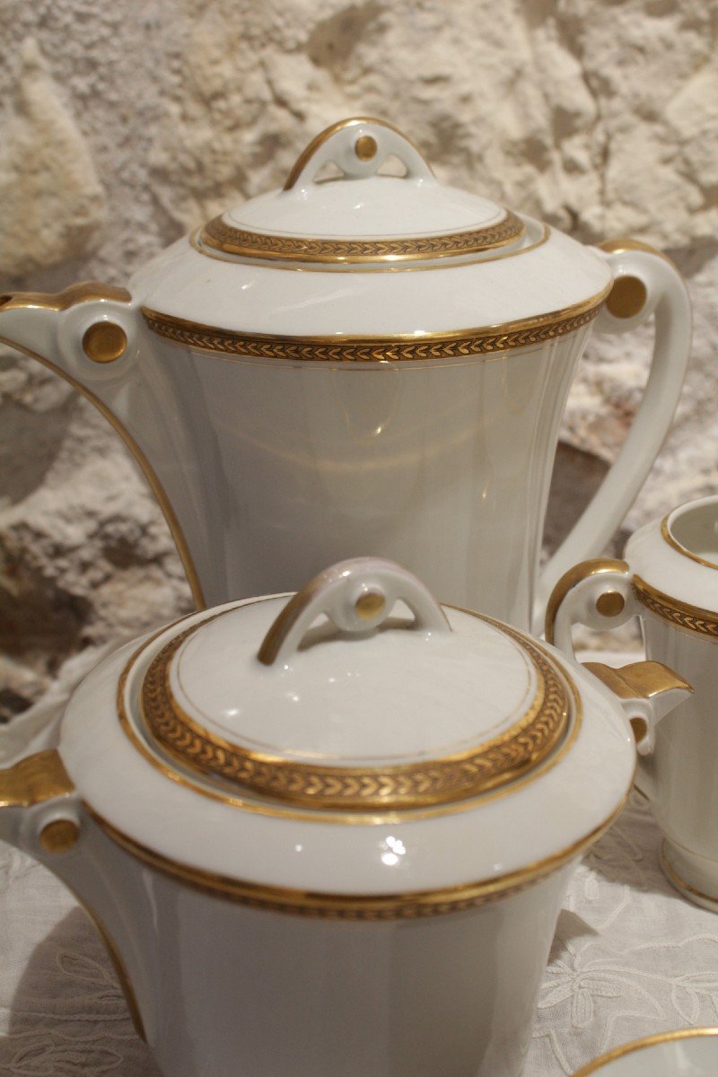 Service à Thé Ou à Café En Porcelaine De Limoges, Lj Et Cie, Vers 1950 -photo-6