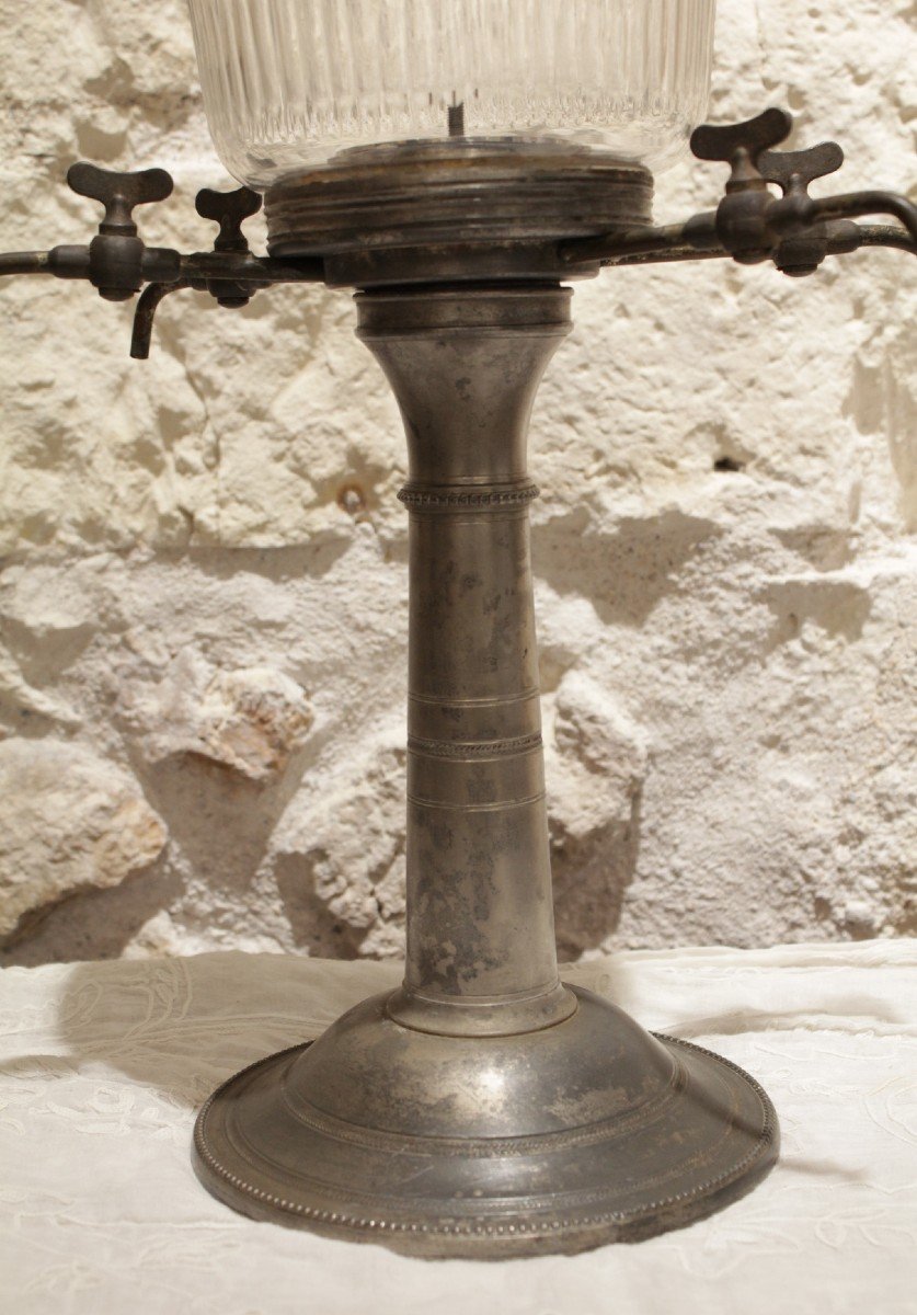 Absinthe Fountain In Crystal And Pewter Late 19th Century-photo-4