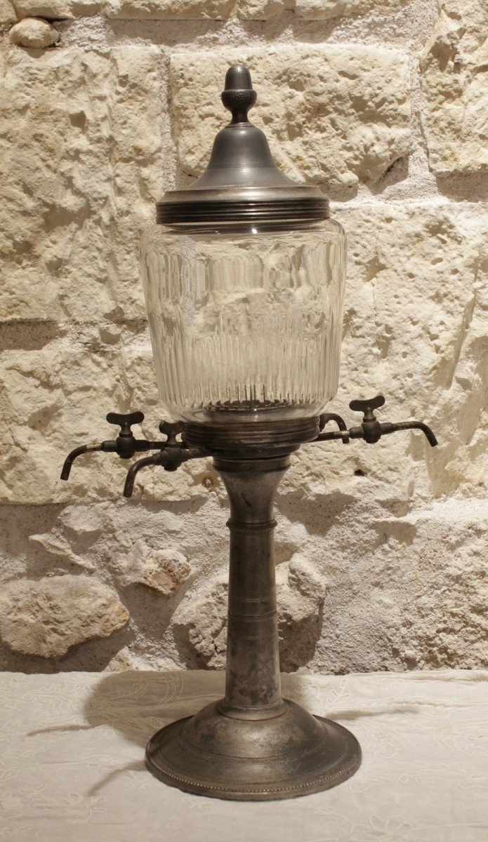Absinthe Fountain In Crystal And Pewter Late 19th Century-photo-6