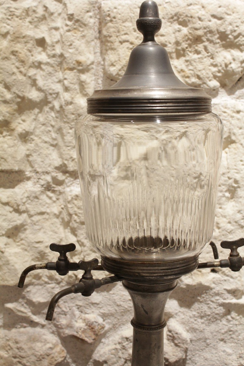 Absinthe Fountain In Crystal And Pewter Late 19th Century