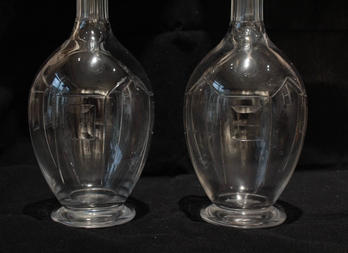 Pair Of Nancy Crystal Decanters, Art Deco, Circa 1930-photo-4