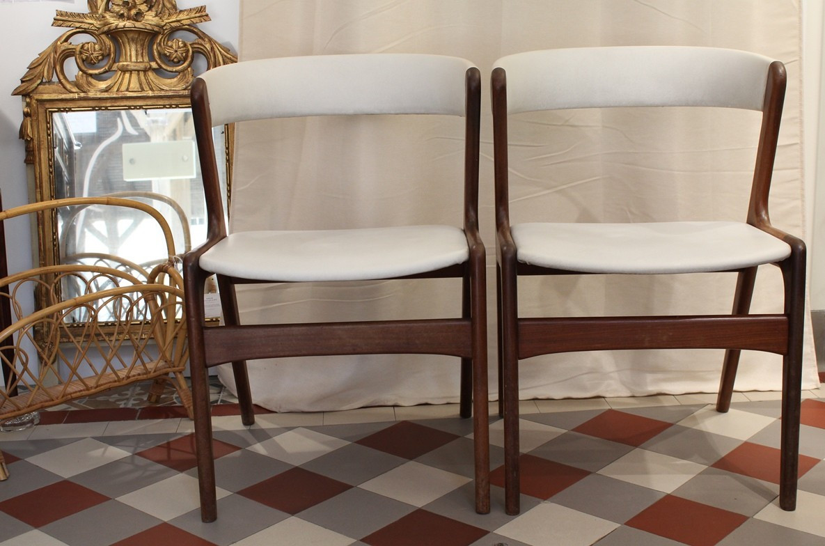 Paire De Chaises Modèle 't21 Fire' Ou 'pige' De Kai Kristiansen Vers 1960-photo-3