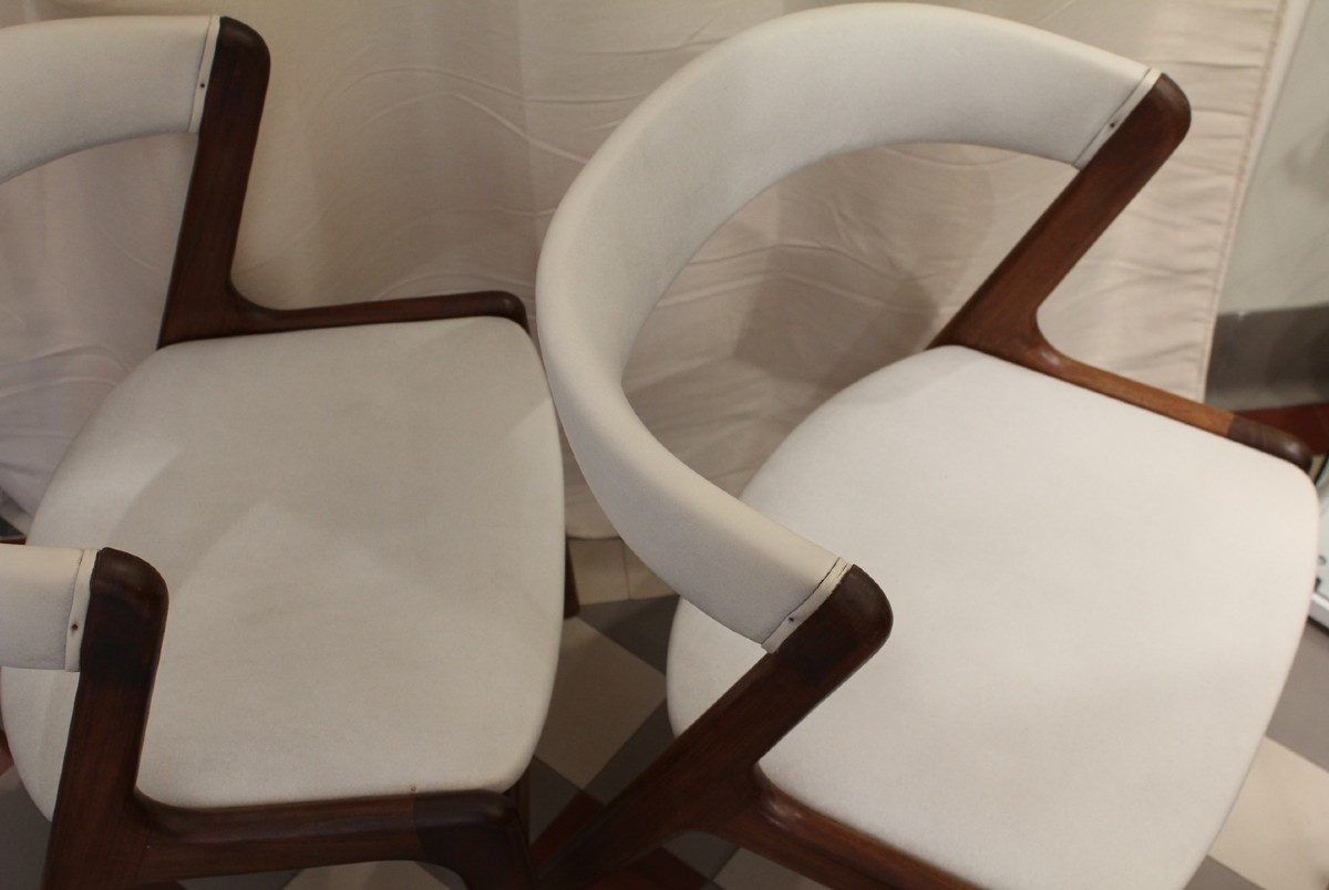 Paire De Chaises Modèle 't21 Fire' Ou 'pige' De Kai Kristiansen Vers 1960-photo-4