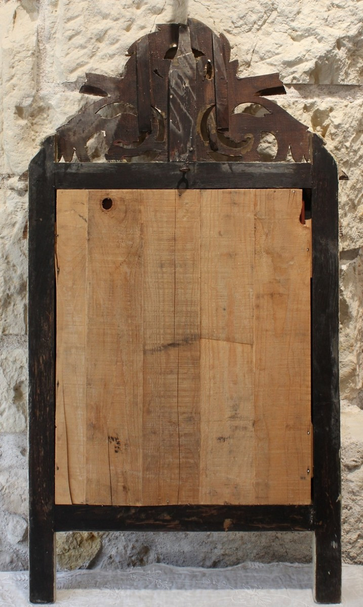 Miroir à Fronton En Bois Doré Style Louis XVI 19ème Siècle-photo-5