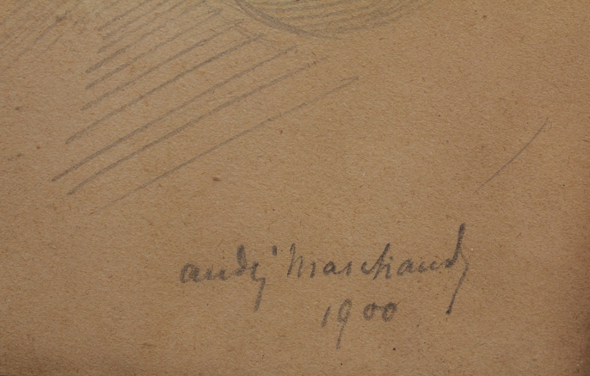 Pencil Drawing 'seated Man With A Beard' By André Marchand (1877-1951)-photo-4