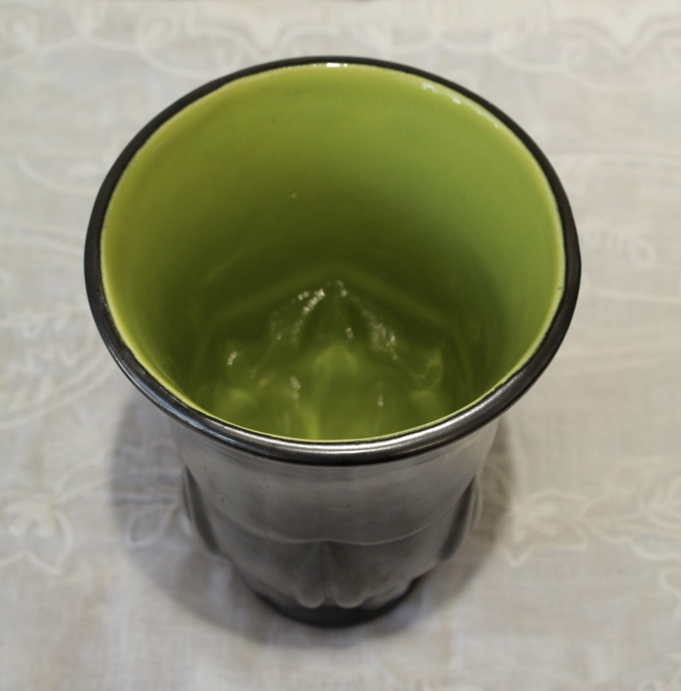 Black And Green Earthenware Vase Blanche Letalle (1901-1990) St Clément Circa 1950-photo-4