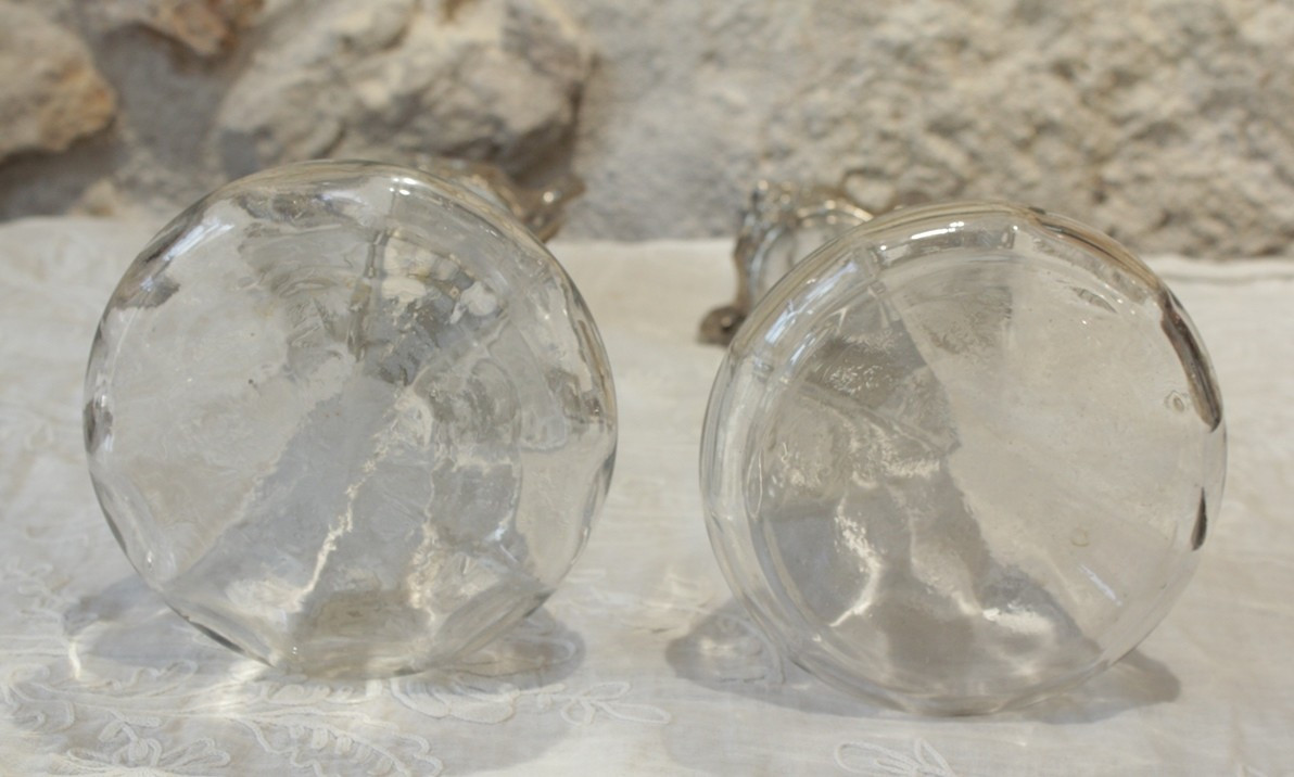Pair Of Art Nouveau Glass Vases With Silver-plated Metal Mounts, Circa 1900-photo-7