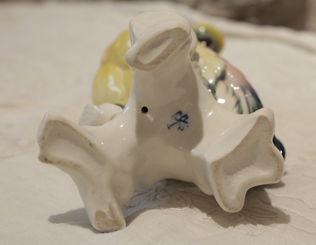 Perroquet en porcelaine polychrome de Saxe, Karl Ens, 1ère moitié du 20ème siècle-photo-6