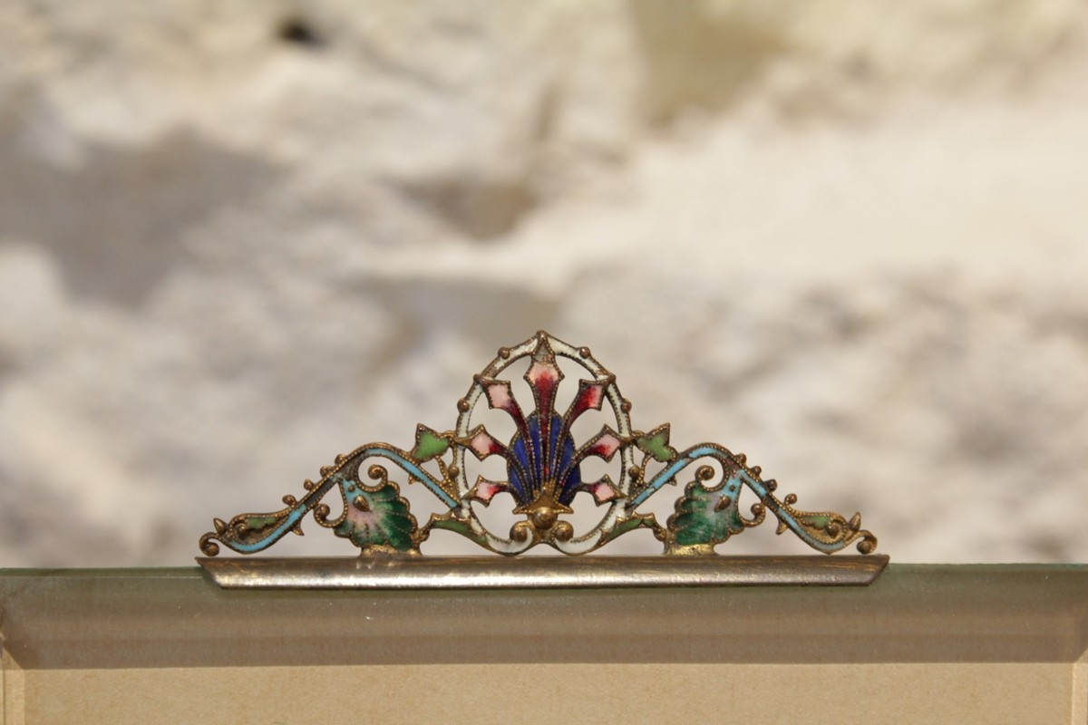 Glass And Enamelled Brass Photo Frame, Late 19th, Early 20th Century-photo-2