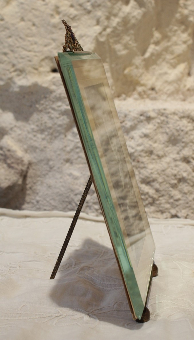 Glass And Enamelled Brass Photo Frame, Late 19th, Early 20th Century-photo-2