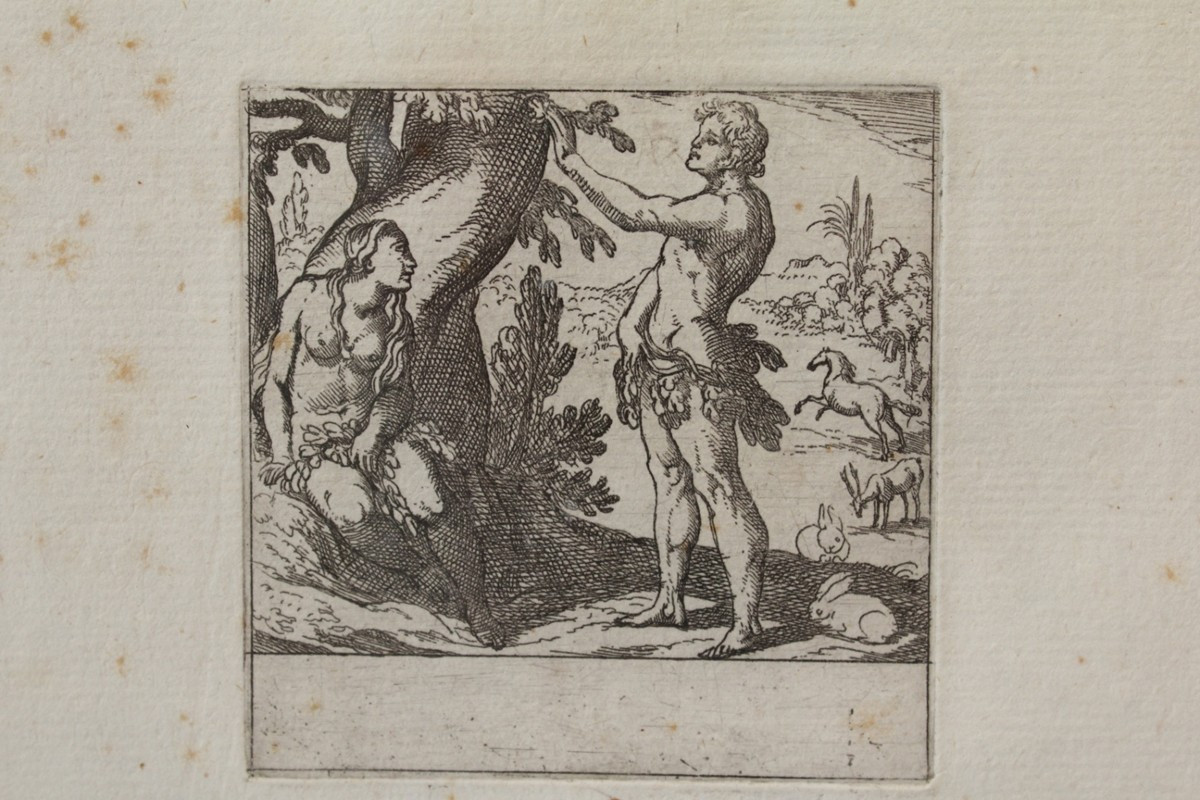 Engraving Of Adam And Eve, 18th Century-photo-4