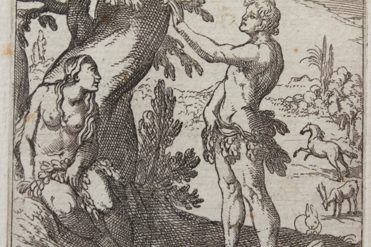 Engraving Of Adam And Eve, 18th Century-photo-1