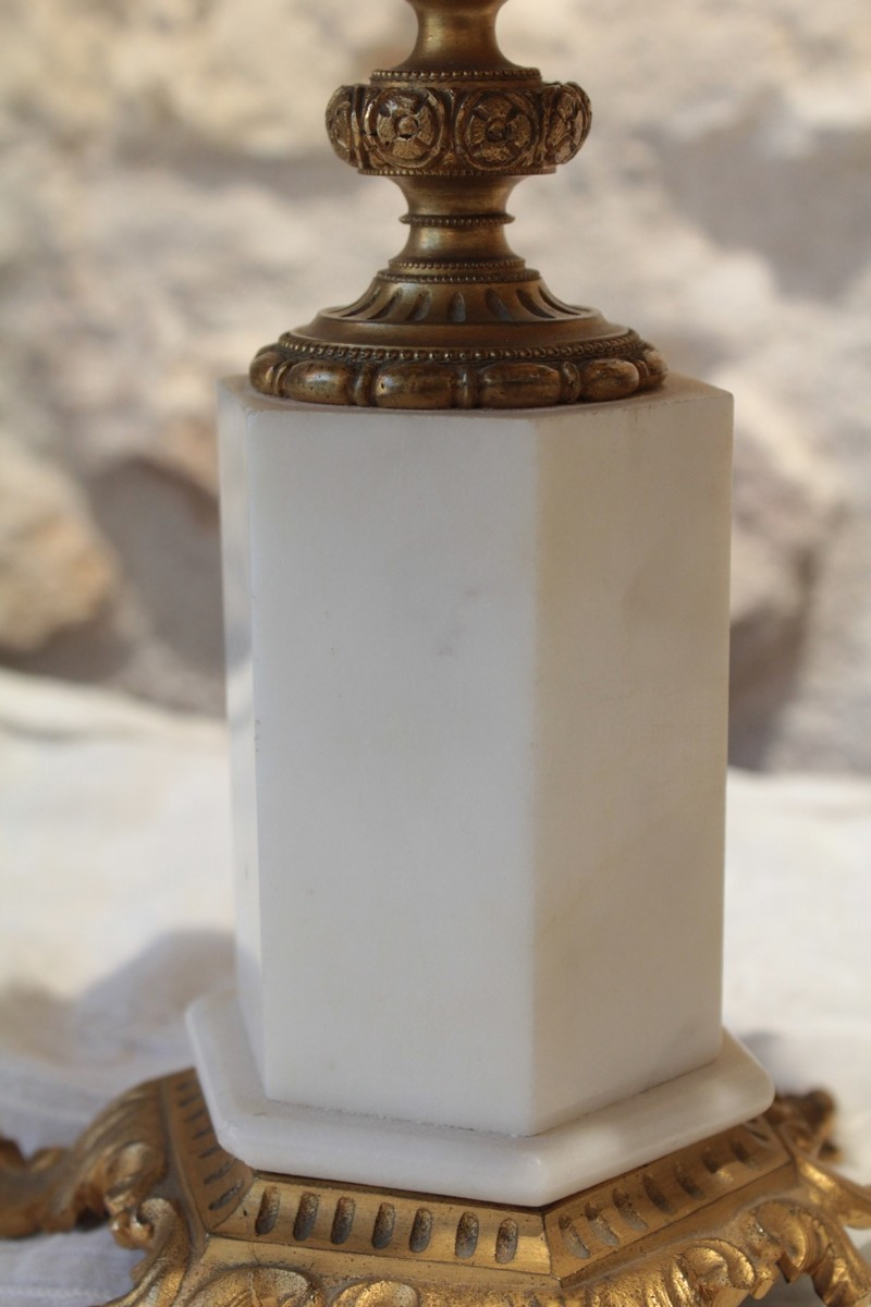 Pair Of Gilt Bronze And Marble Cassolettes, Late 19th Century-photo-6