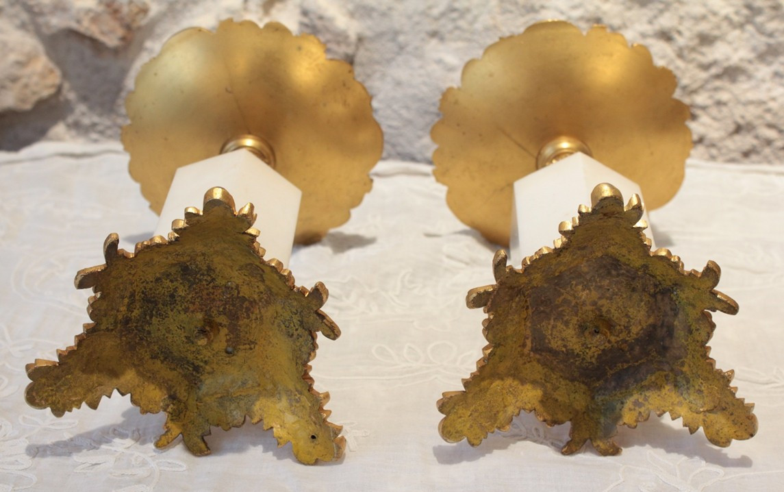 Pair Of Gilt Bronze And Marble Cassolettes, Late 19th Century-photo-8