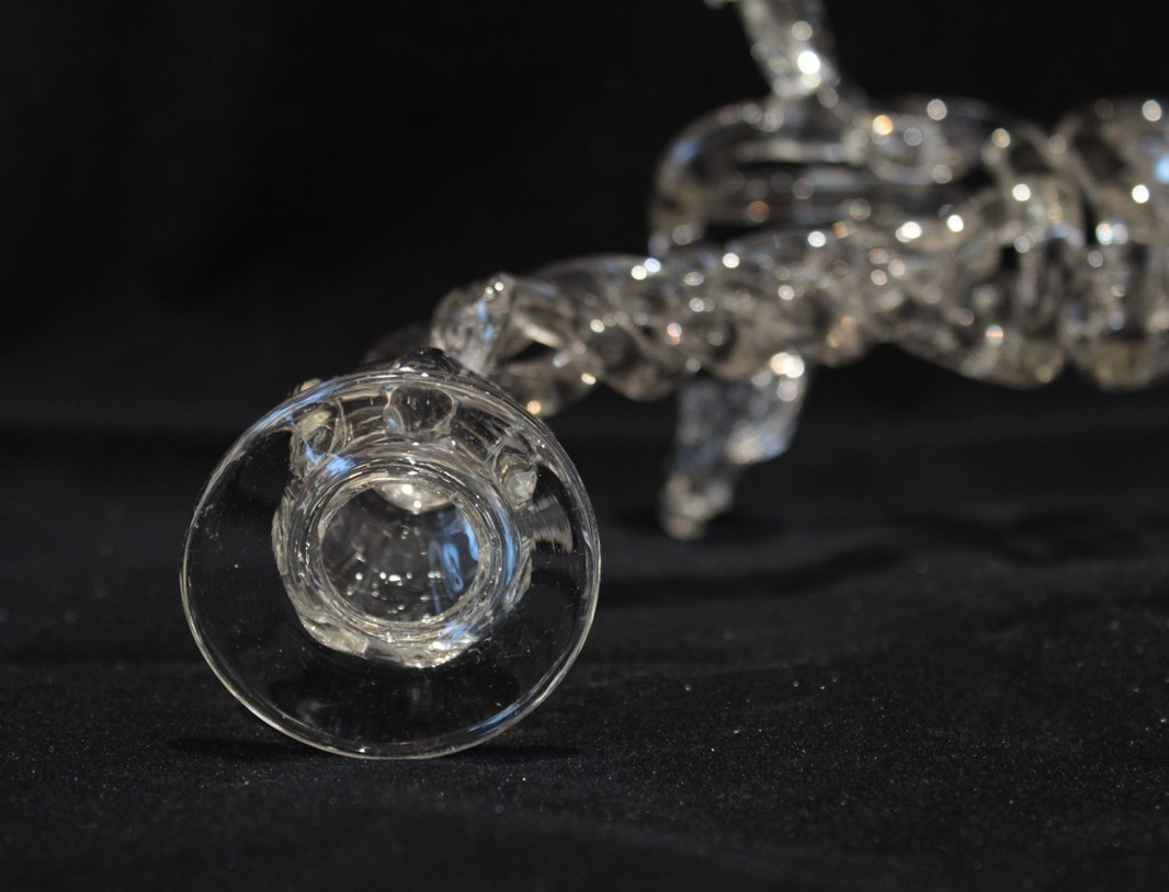 Pair Of Murano Stretched Glass Chandeliers With Two Arms, 20th Century-photo-3