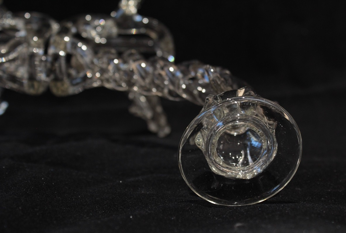 Pair Of Murano Stretched Glass Chandeliers With Two Arms, 20th Century-photo-4