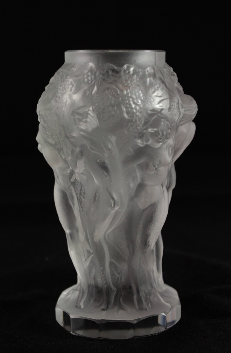 Molded And Satin-finished Crystal Vase Attributed To Heinrich Hoffmann, "ingrid" Model, Circa 1930-photo-2