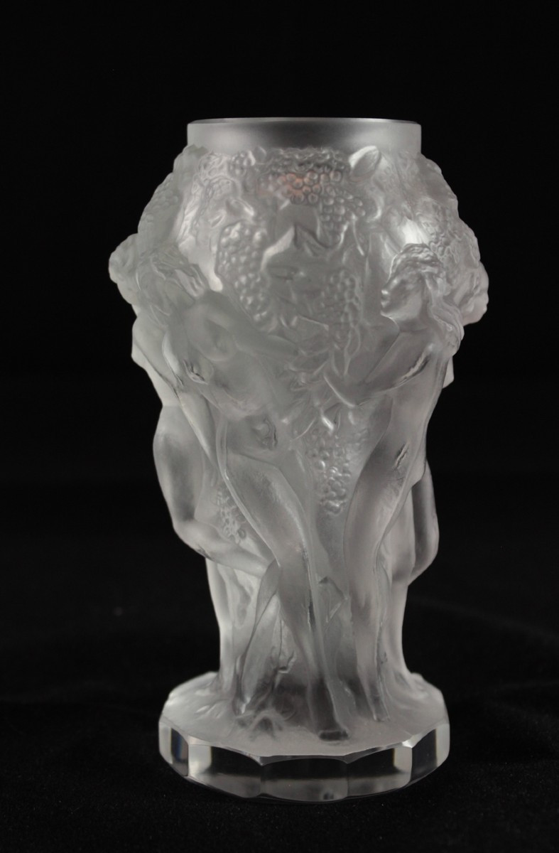 Molded And Satin-finished Crystal Vase Attributed To Heinrich Hoffmann, "ingrid" Model, Circa 1930-photo-3