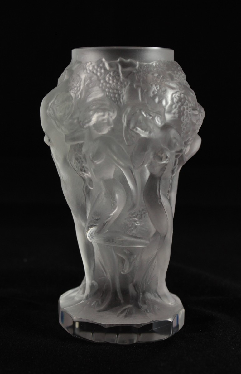 Molded And Satin-finished Crystal Vase Attributed To Heinrich Hoffmann, "ingrid" Model, Circa 1930-photo-4
