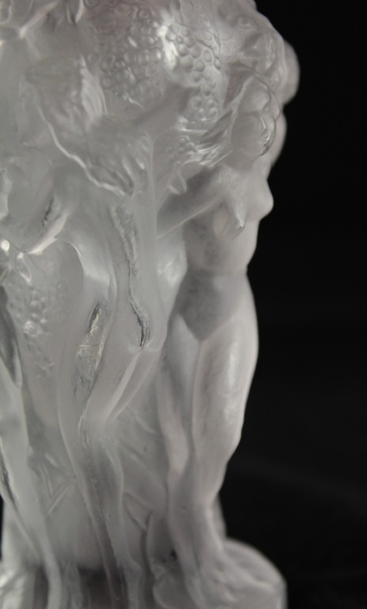 Molded And Satin-finished Crystal Vase Attributed To Heinrich Hoffmann, "ingrid" Model, Circa 1930-photo-4