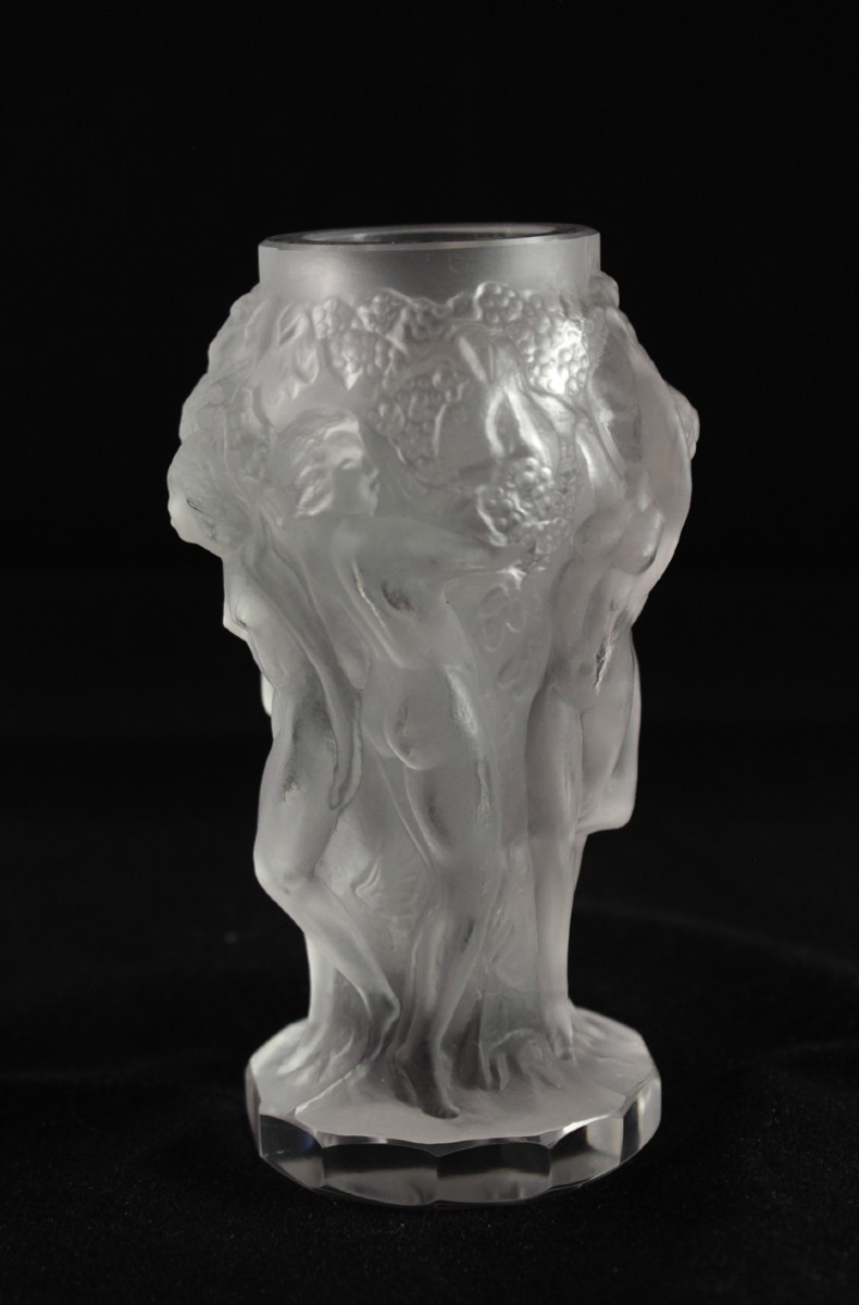 Molded And Satin-finished Crystal Vase Attributed To Heinrich Hoffmann, "ingrid" Model, Circa 1930