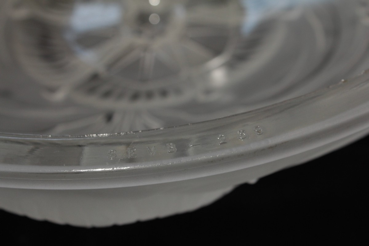 Suspension vasque en verre moulé Art Déco vers 1930-photo-4