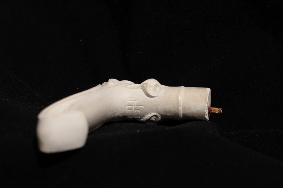 Art Nouveau Plaster Walking Stick Handle, Signed Paul Herman (1873-1903)-photo-6