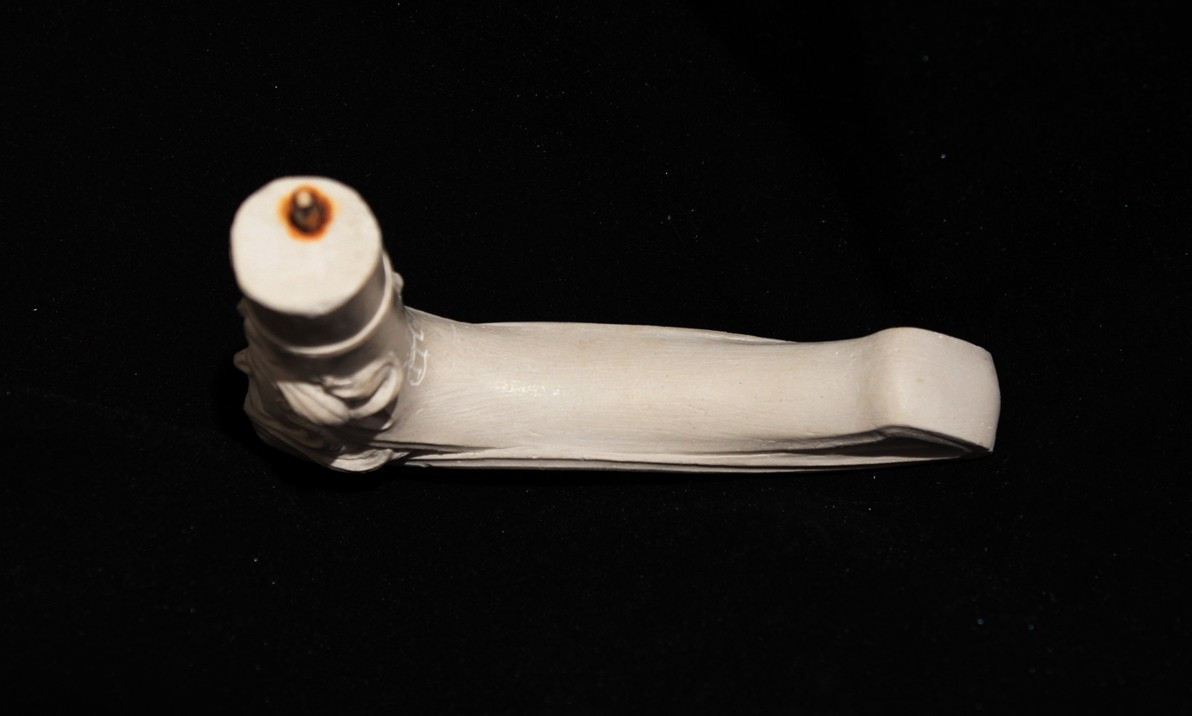 Art Nouveau Plaster Walking Stick Handle, Signed Paul Herman (1873-1903)-photo-7