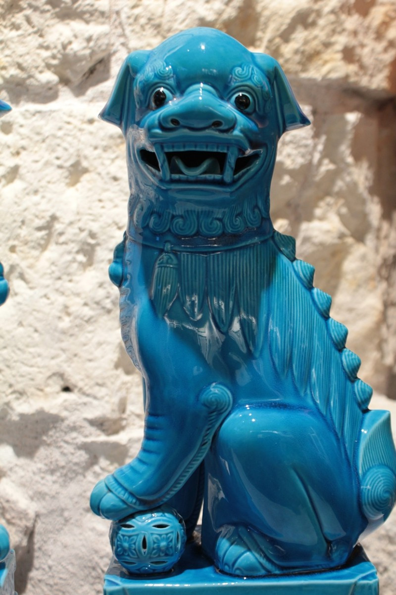 Large Pair Of Ceramic Foo Dogs, First Half Of The 20th Century-photo-4