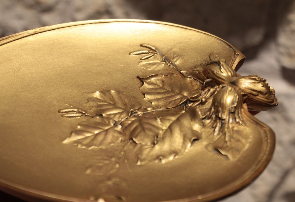 Vide-poche en bronze doré signé Charles Som Guénardeau, Susse Frères édition vers 1900-photo-2