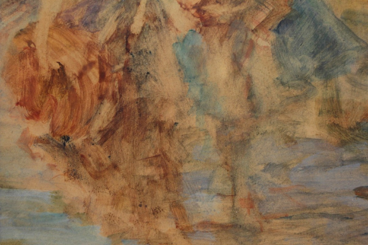 Watercolor 'musicians And Dancers' By Gabriel Griffon (1866-1938)-photo-1