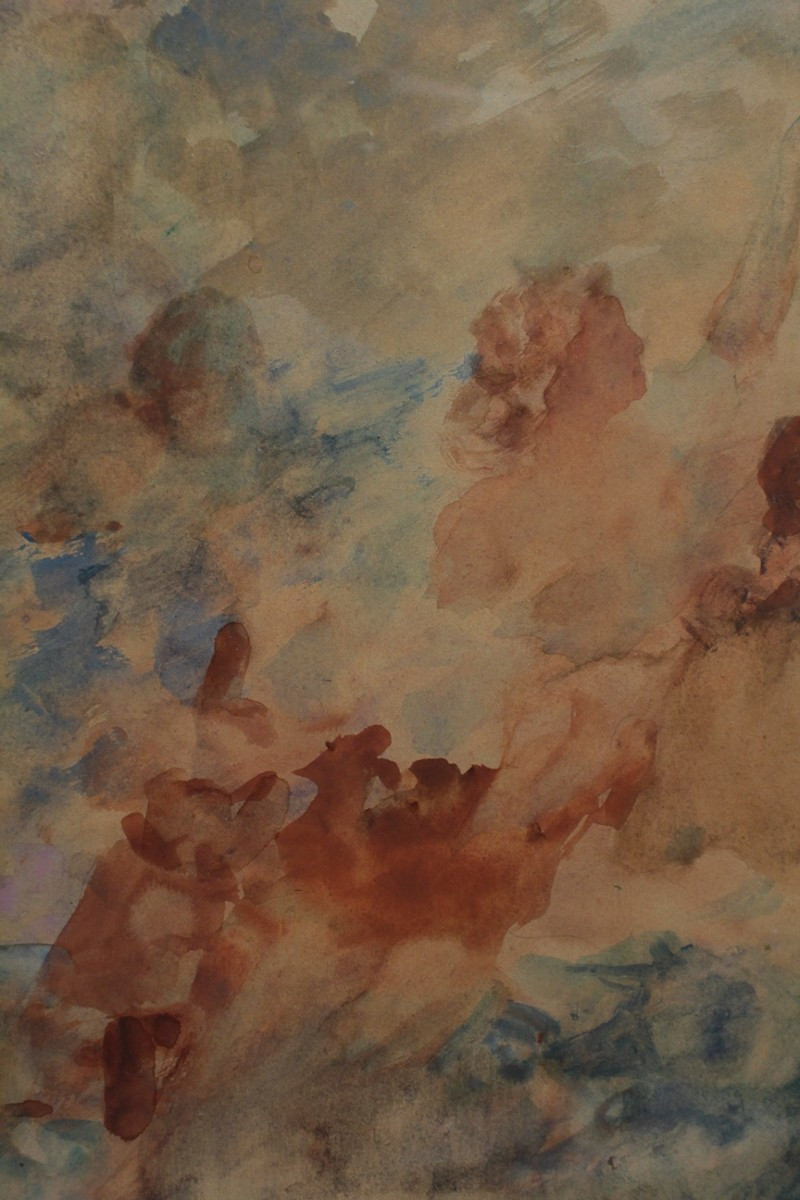 Watercolor 'the 3 Bathers' Signed Gabriel Griffon (1866-1938)-photo-4