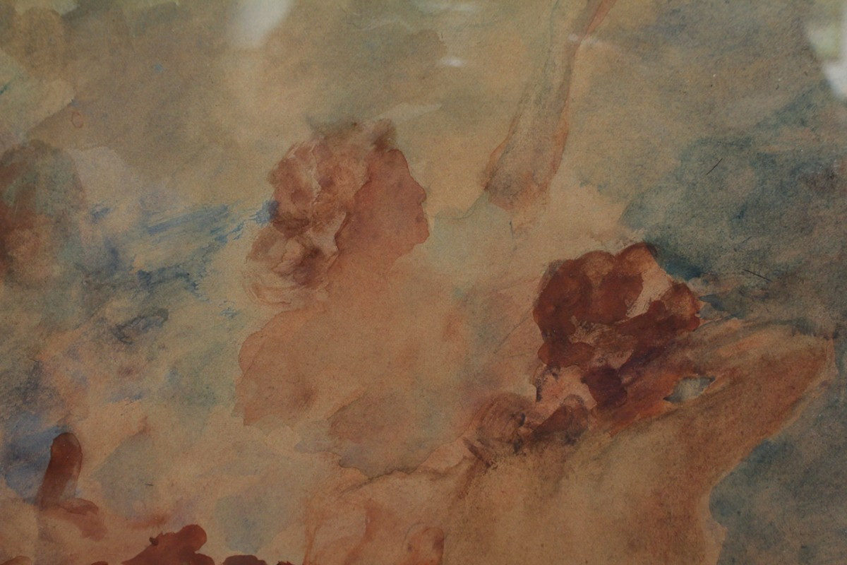 Watercolor 'the 3 Bathers' Signed Gabriel Griffon (1866-1938)-photo-1