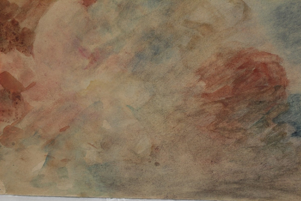 Watercolor 'women On The Beach' Signed Gabriel Griffon (1866-1933)-photo-4