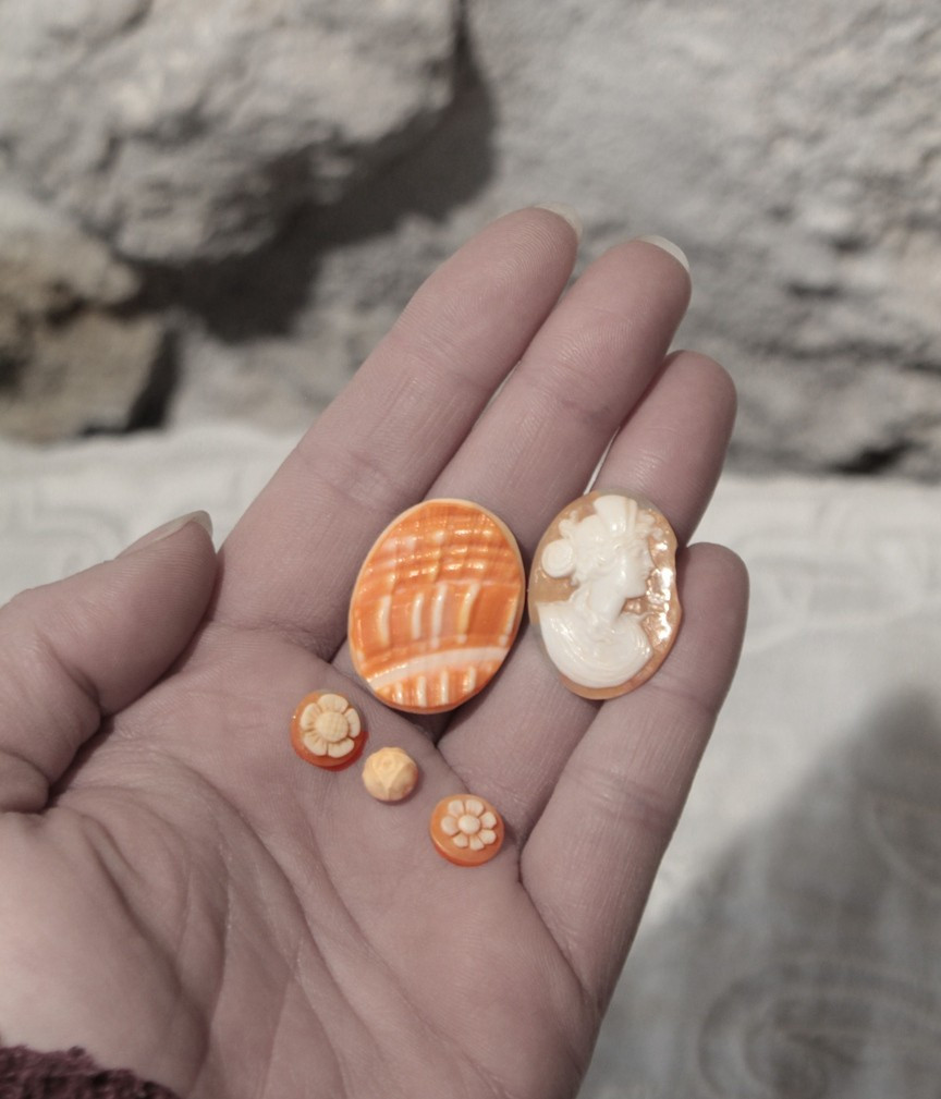 Set Of 5 Unmounted Shell Cameos, Late 19th And 20th Centuries-photo-2