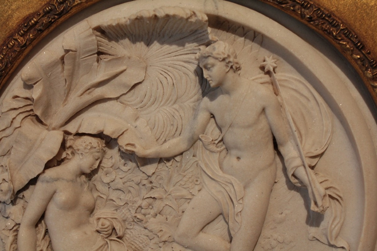 High-relief Sculpture 'the Sleep Of Titania And Oberon' By Edward William Wyon (1811-1885)-photo-3
