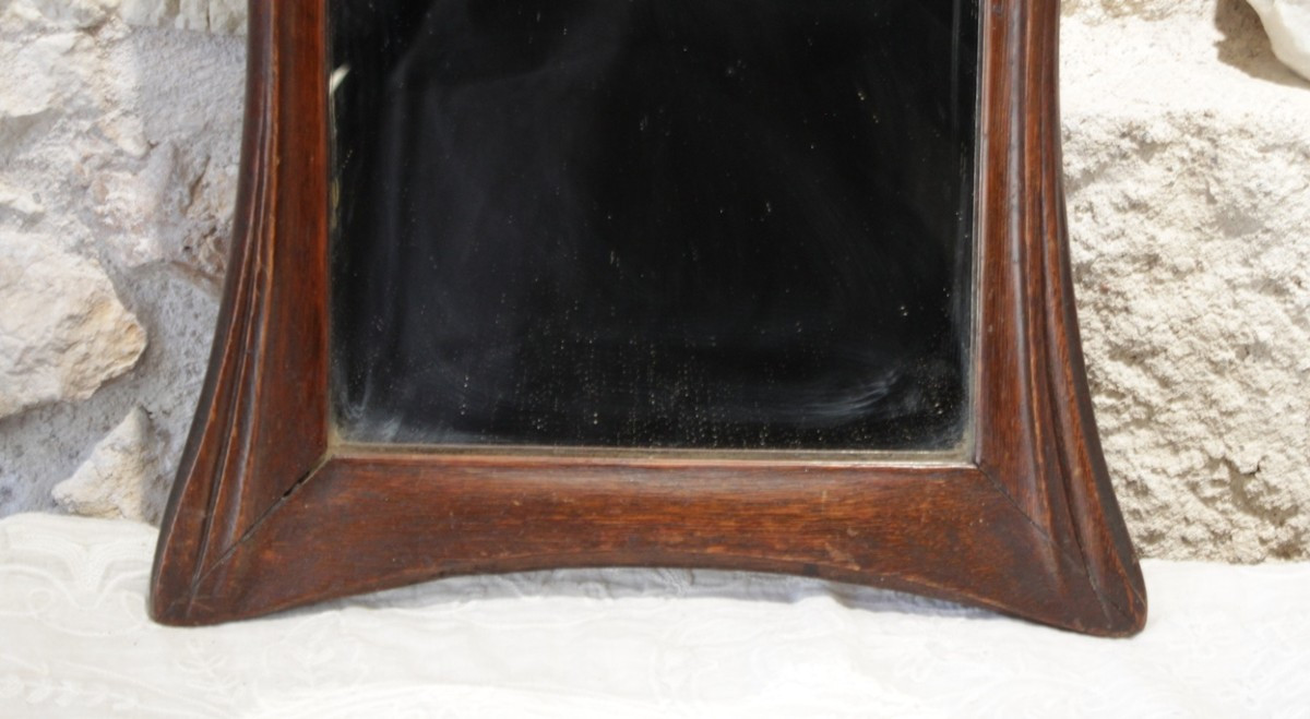 Miroir en chêne massif Art Nouveau vers 1900-photo-4