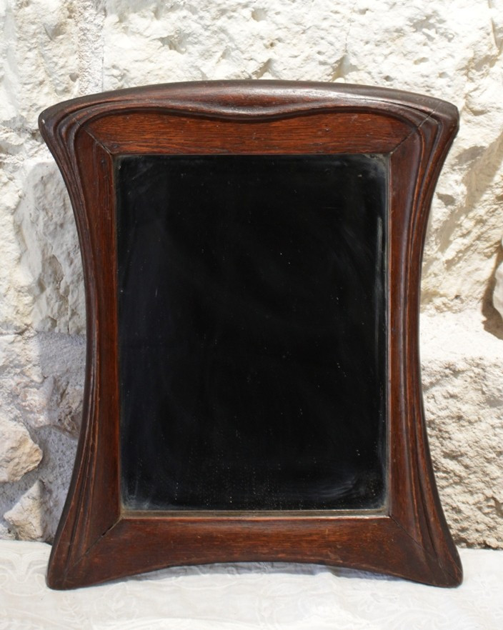 Miroir en chêne massif Art Nouveau vers 1900