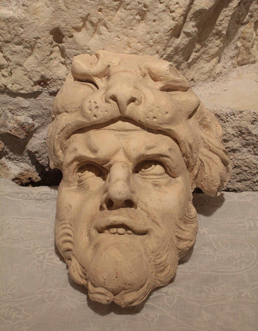 Grande sculpture en plâtre tête d'homme, dans le goût de l'Antique, 20ème siècle-photo-2