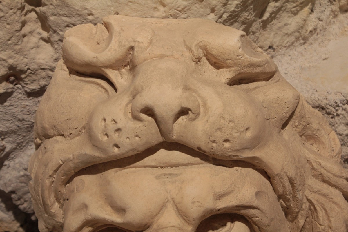 Grande sculpture en plâtre tête d'homme, dans le goût de l'Antique, 20ème siècle-photo-4