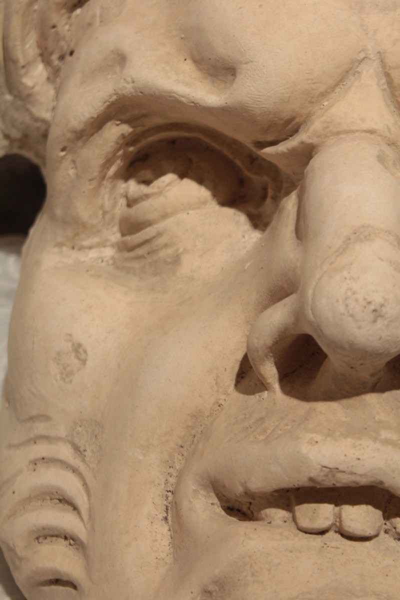 Grande sculpture en plâtre tête d'homme, dans le goût de l'Antique, 20ème siècle-photo-6