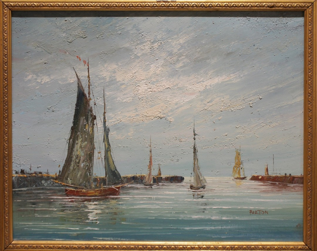 Oil On Canvas Marine Signed Edward Barton (1936-2012)-photo-2