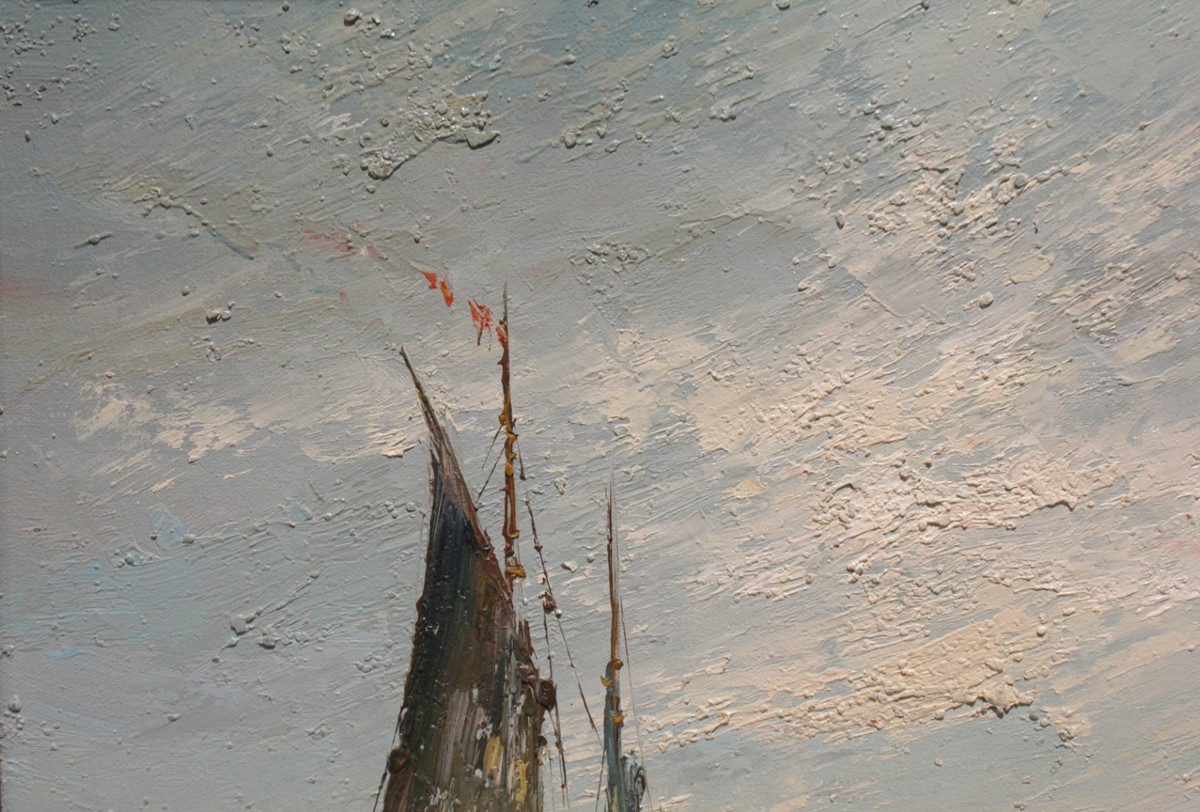 Oil On Canvas Marine Signed Edward Barton (1936-2012)-photo-1