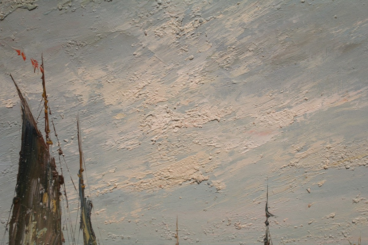 Oil On Canvas Marine Signed Edward Barton (1936-2012)-photo-2