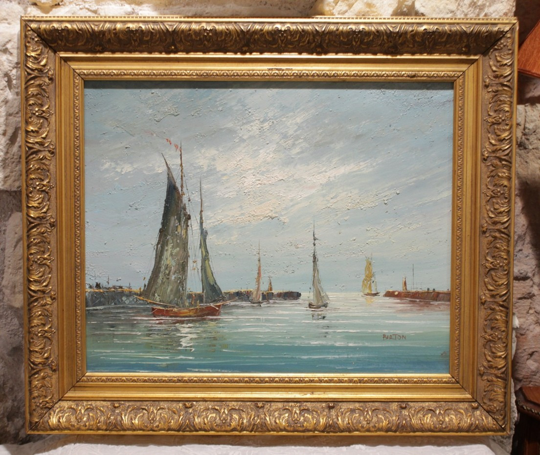 Oil On Canvas Marine Signed Edward Barton (1936-2012)