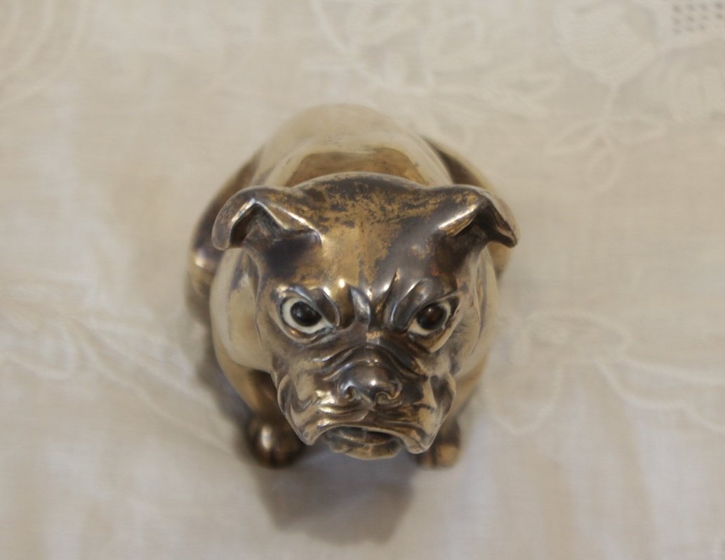 Sculpture chien Bulldog signée 'Franjou' pour Hippolyte Moreau (1832-1926)-photo-6