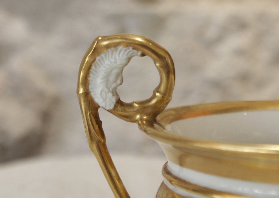 Dinner Set, Cup And Saucer, Porcelain With Polychrome Floral Decoration, Circa 1815-1830-photo-4