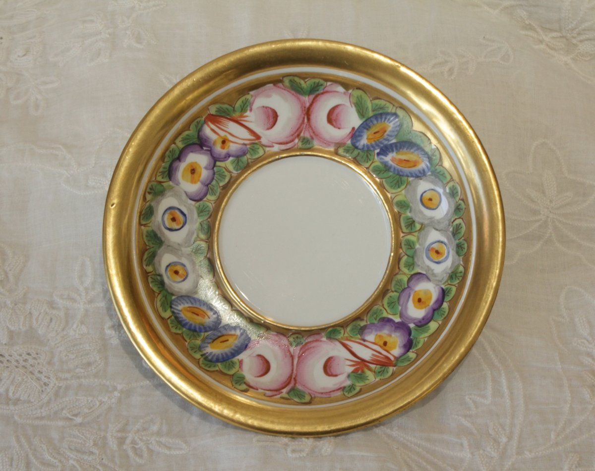 Dinner Set, Cup And Saucer, Porcelain With Polychrome Floral Decoration, Circa 1815-1830-photo-4
