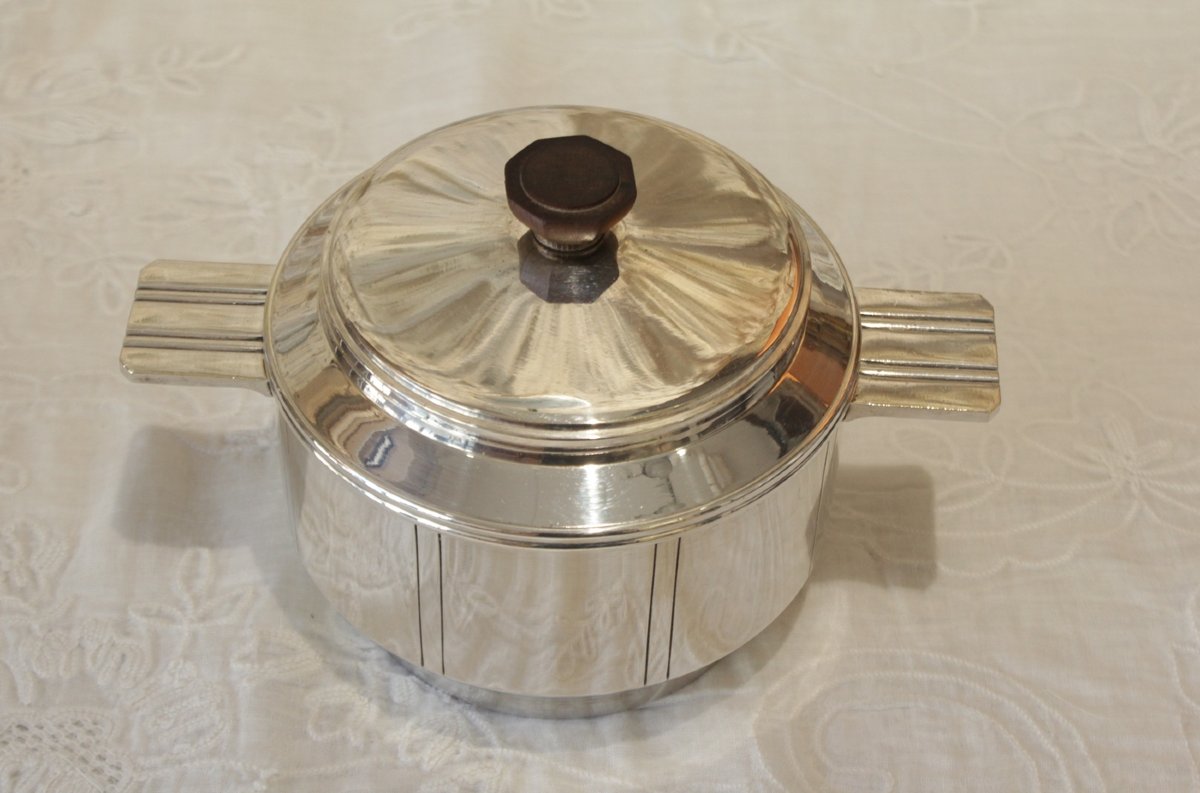Service à thé et café en métal argenté époque Art Déco, vers 1930-photo-3